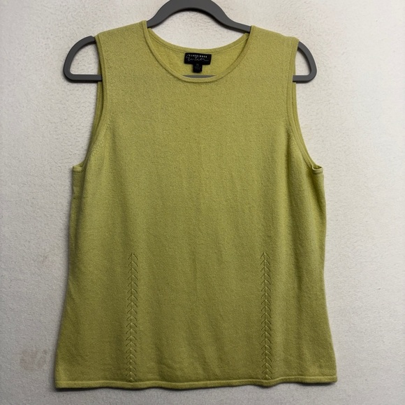 Classiques Entier Citron Yellow Green 100% Cashmere Tank Blouse - Picture 1 of 6